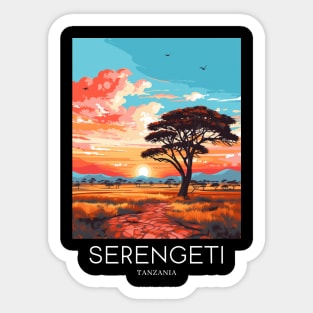 A Pop Art Travel Print of the Serengeti National Park - Tanzania Sticker